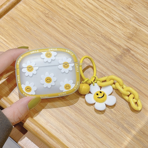 Airpods Case Airpods Pro Case Airpods 3rd Gen Case Smile Daisy flower Silicone - Picture 7 of 11